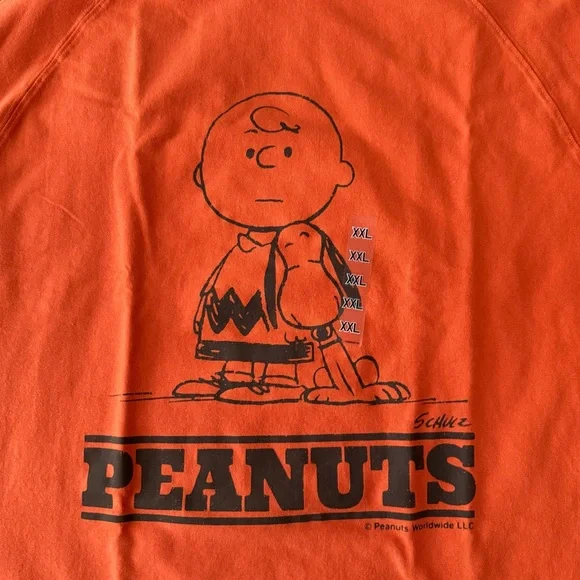 Peanuts Rust Orange Snoopy T-Shirt - Picture 2 of 6